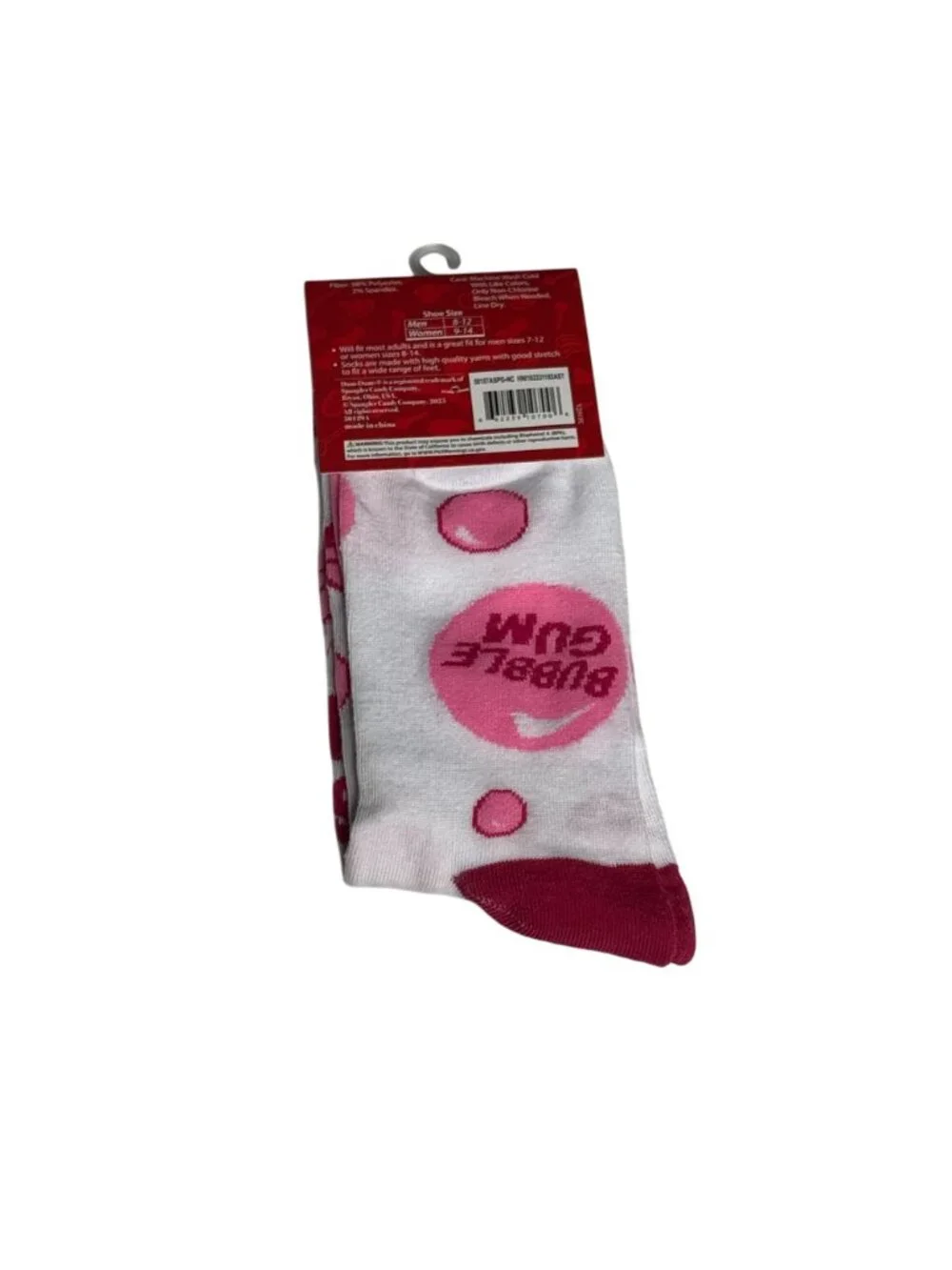 Dum Dums Women's Crew Socks Pink Candy Novelty One Size NWT